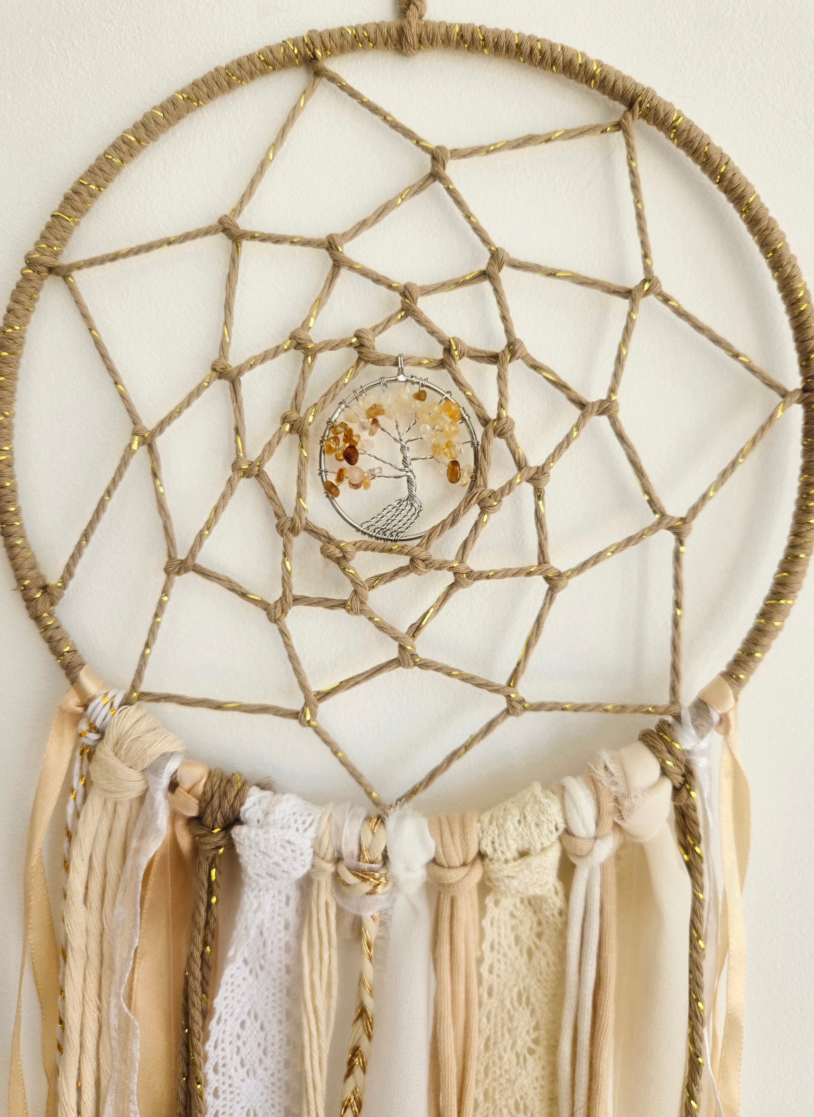 Attrape-rêves - Arbre de vie Citrine