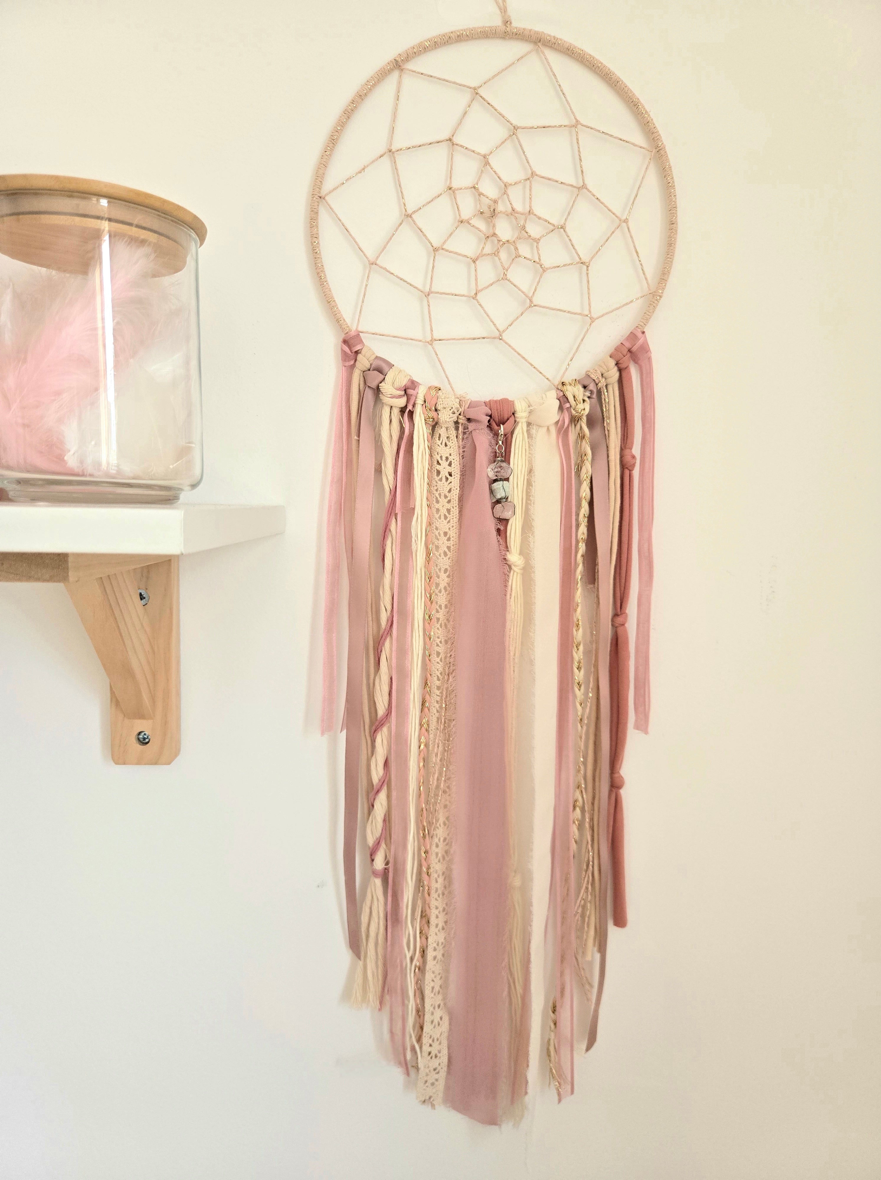 Attrape-rêves vieux rose