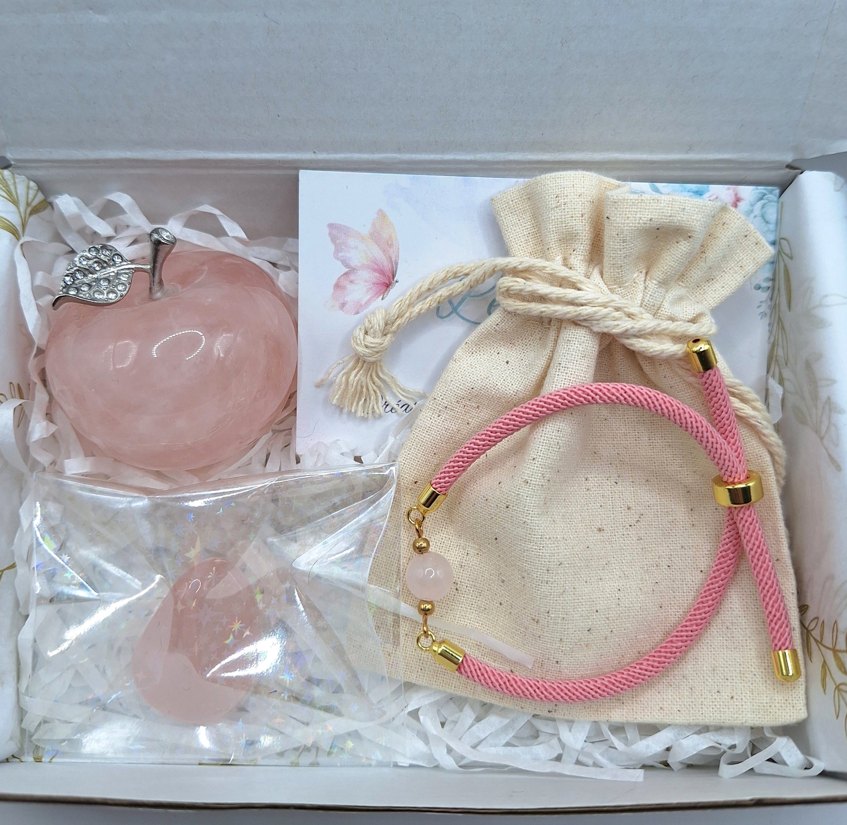 Coffret pomme Quartz rose