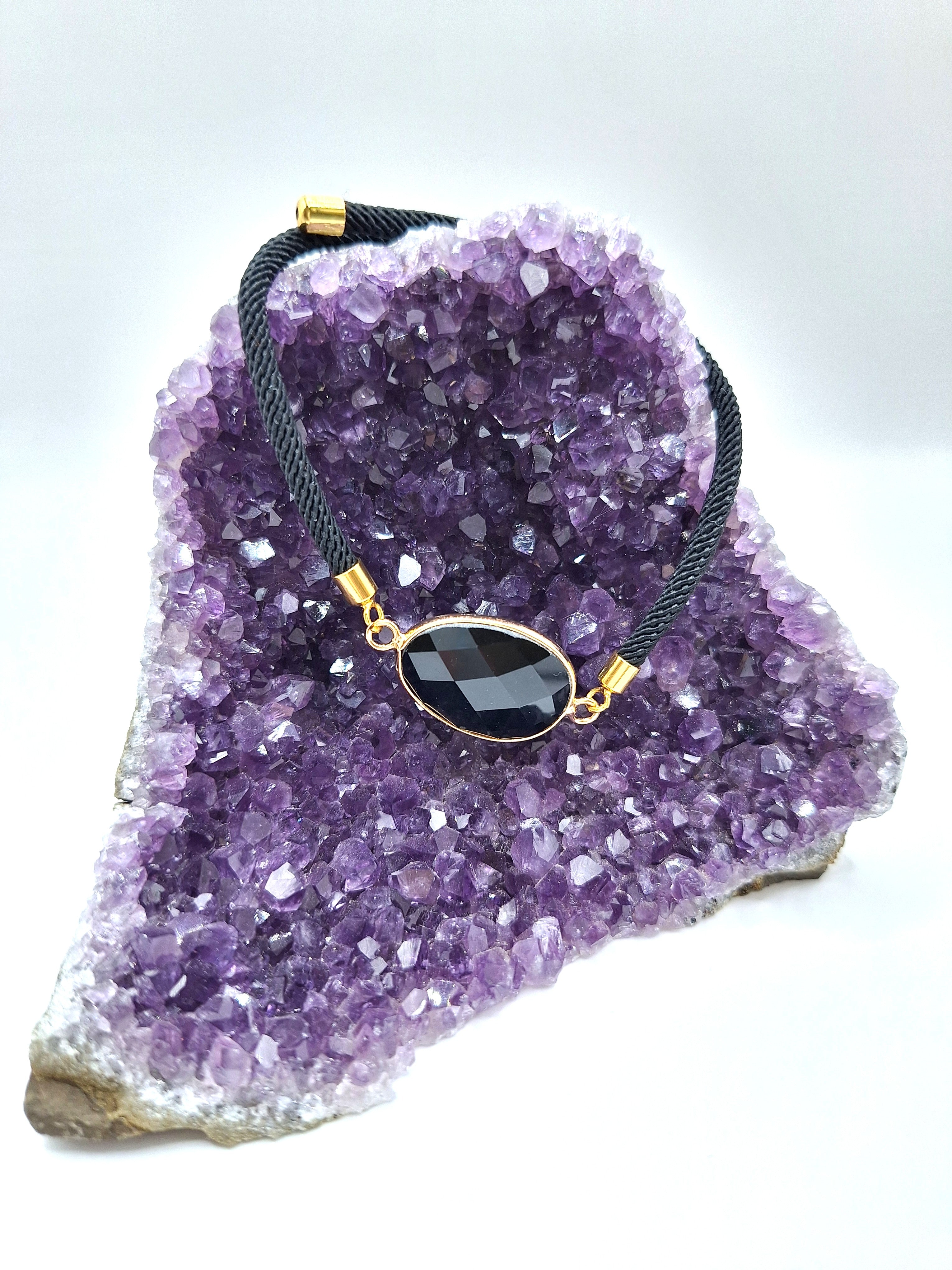 Bracelet Obsidienne noire "Aura"