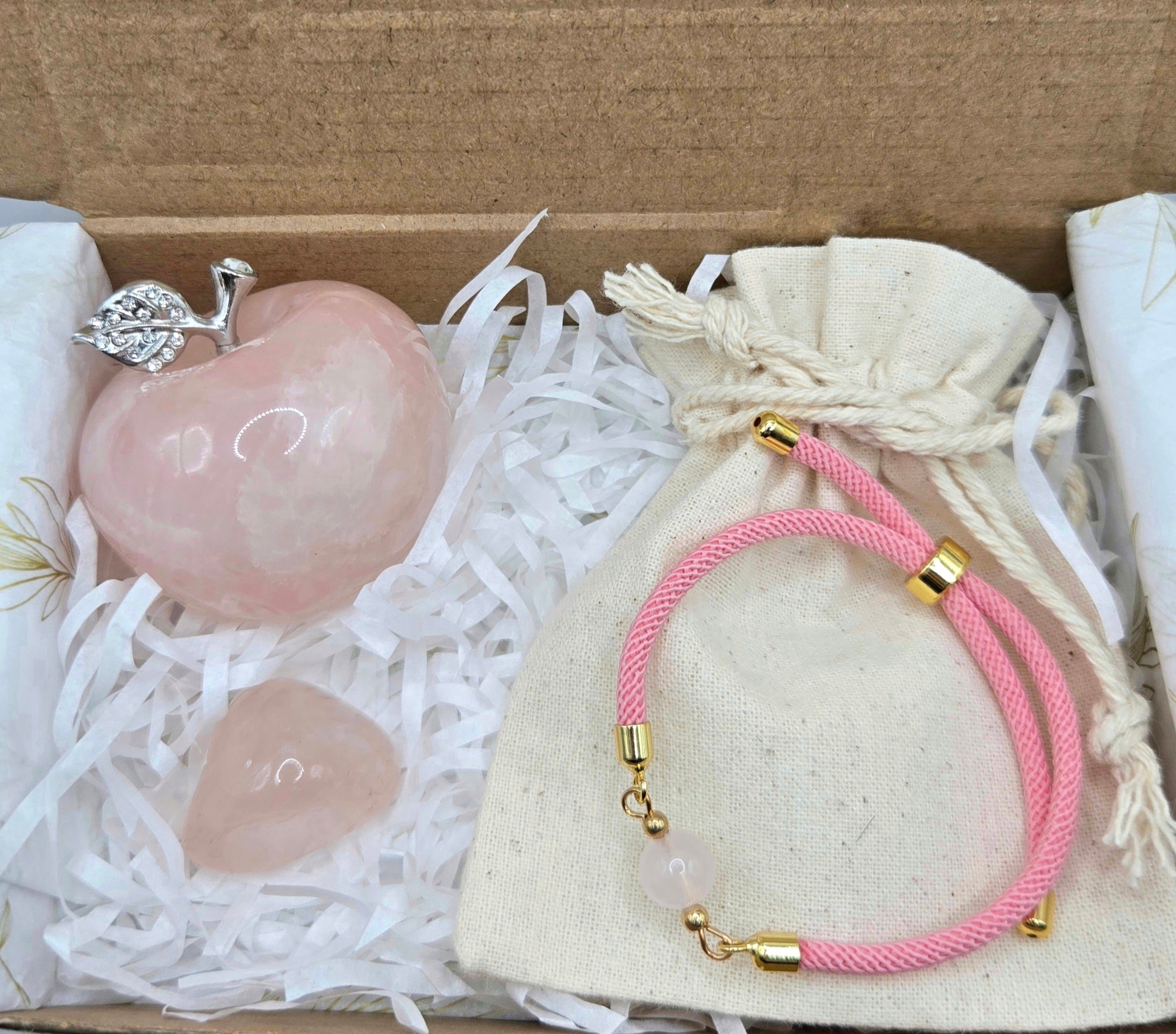 Coffret pomme Quartz rose