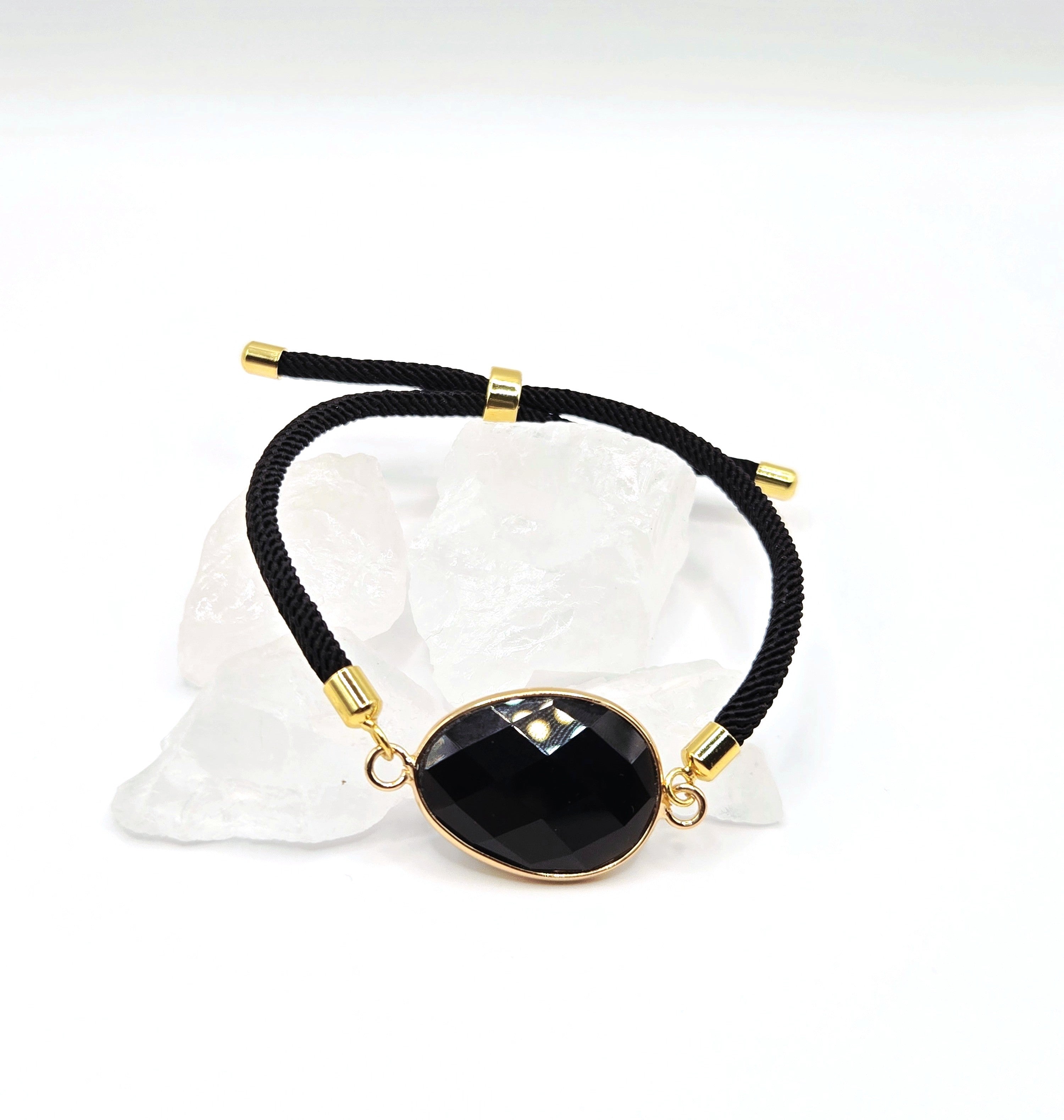 Bracelet Obsidienne noire "Aura"