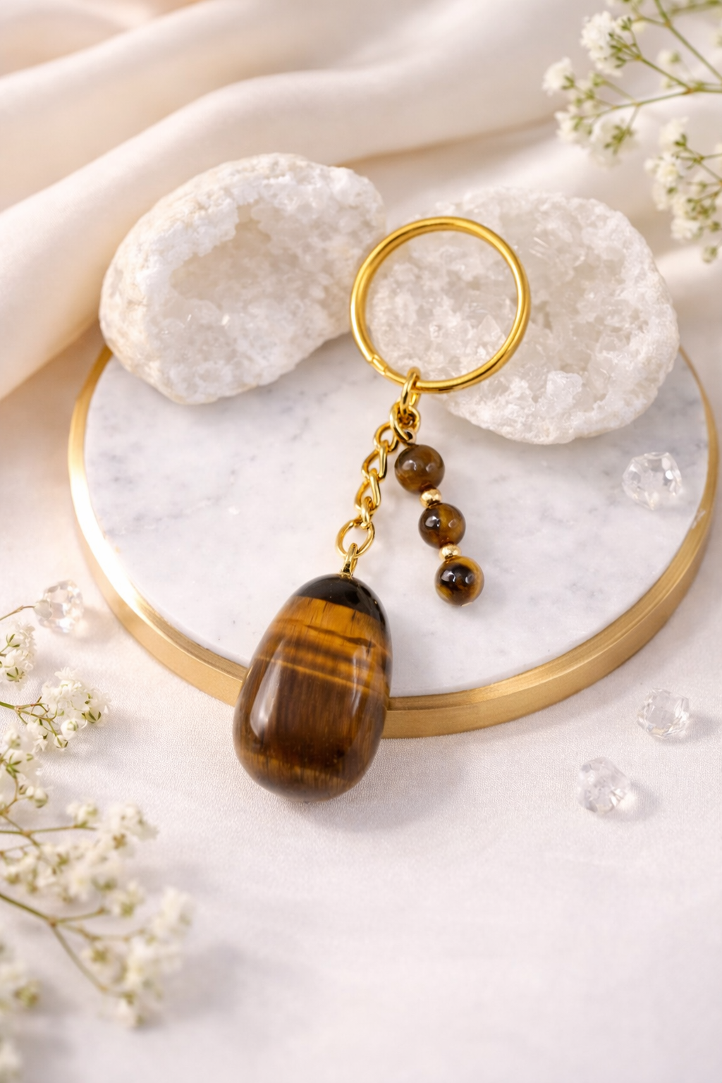 Porte-clés / Bijou de sac en Œil de tigre