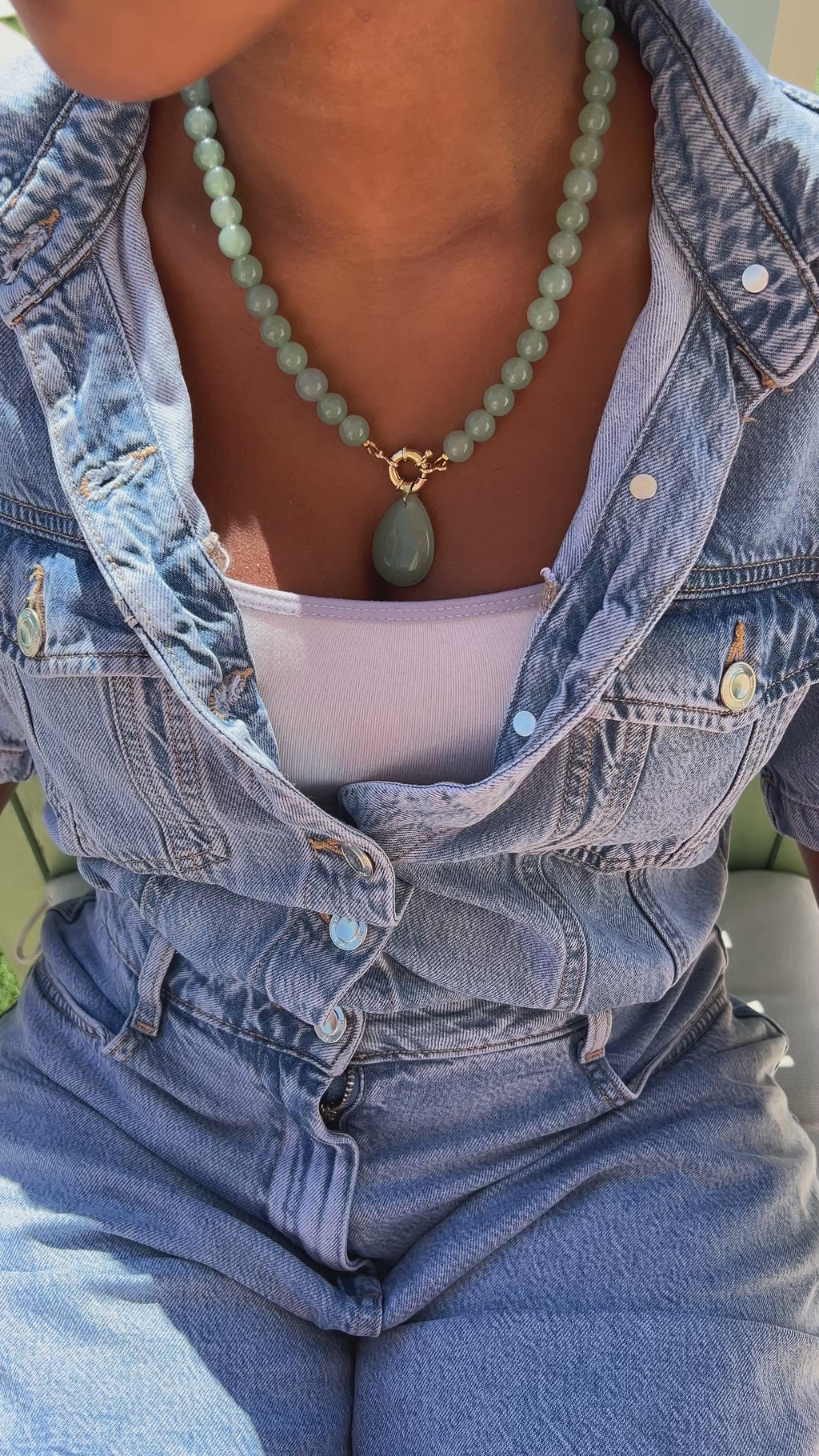 Collier "Rosée" Aventurine verte
