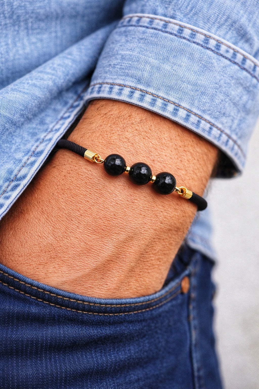 Bracelet "Energie" Obsidienne noire