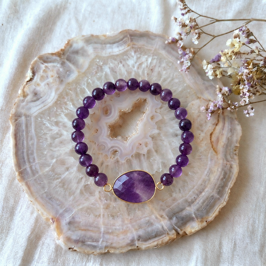Bracelet "Aura or" Améthyste