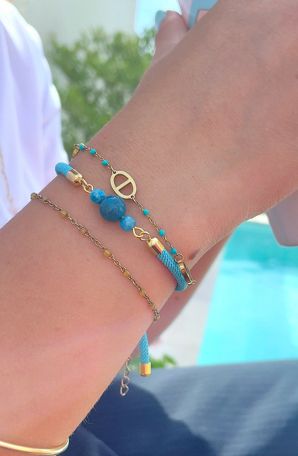 Bracelet "Equilibre" Apatite bleue