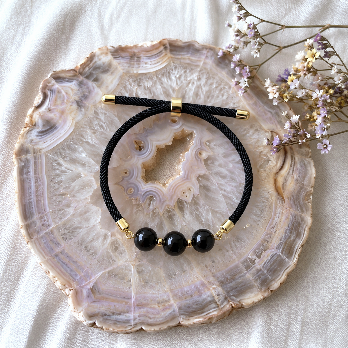 Bracelet "Energie" Obsidienne noire