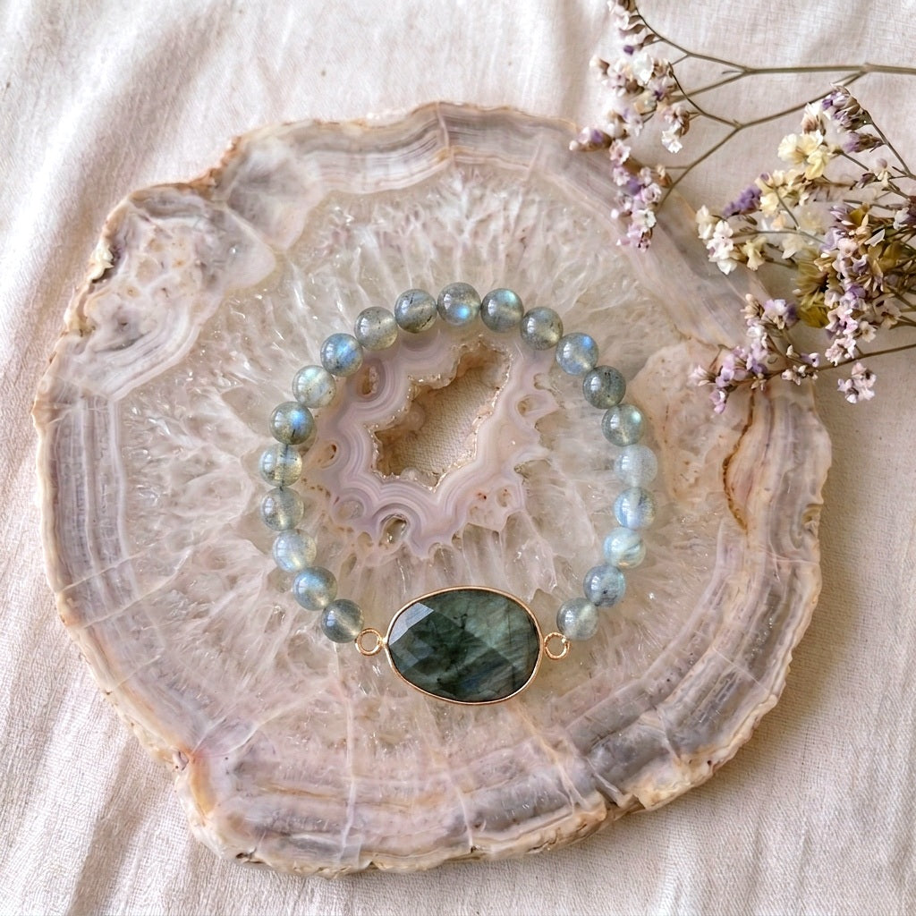 Bracelet "Aura or" Labradorite