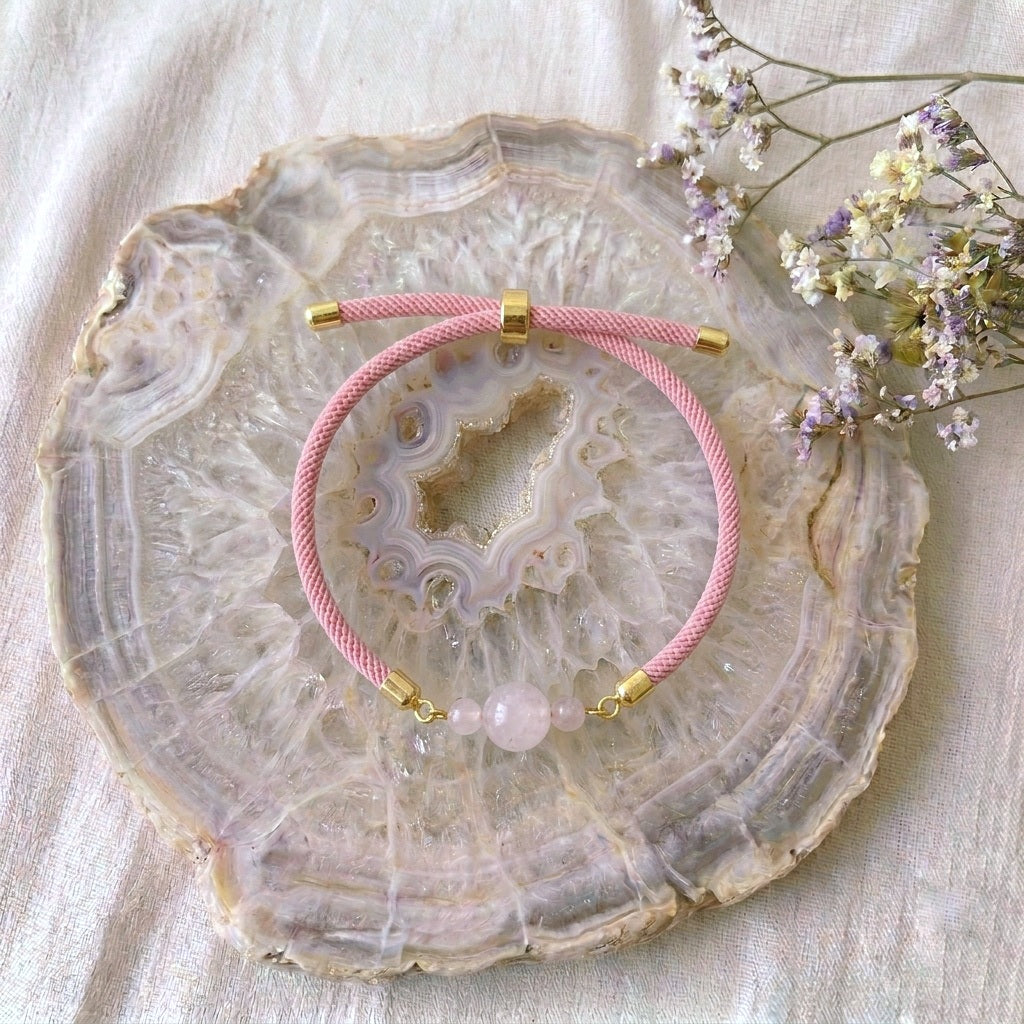 Bracelet "Equilibre" Quartz rose