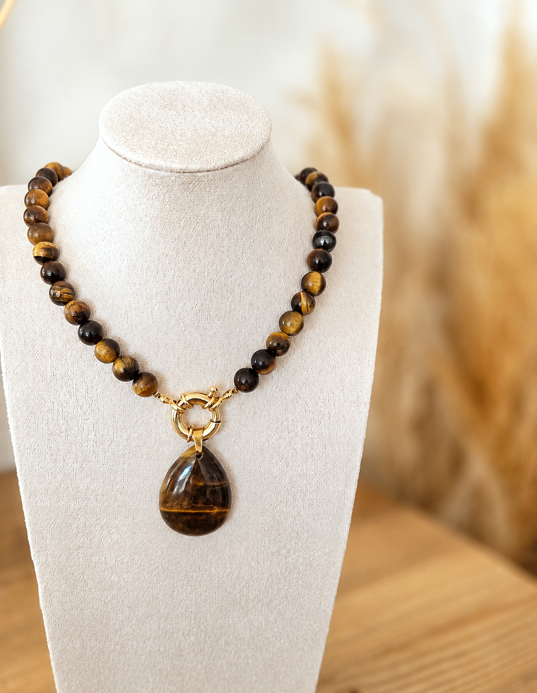 Collier "Rosée" Oeil de tigre