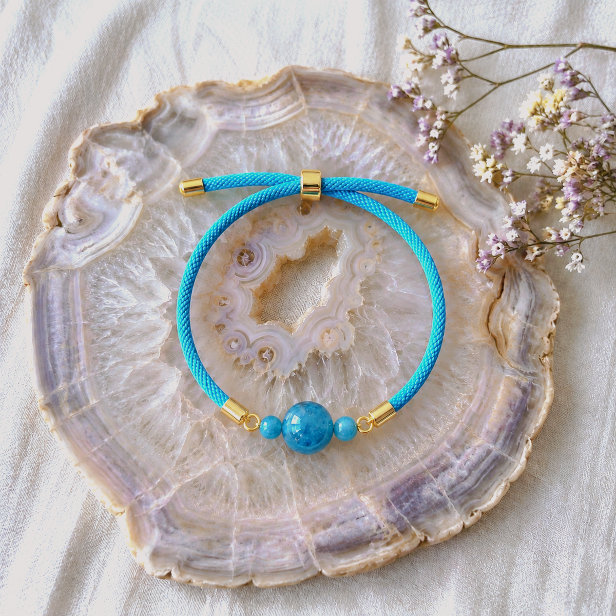 Bracelet "Equilibre" Apatite bleue
