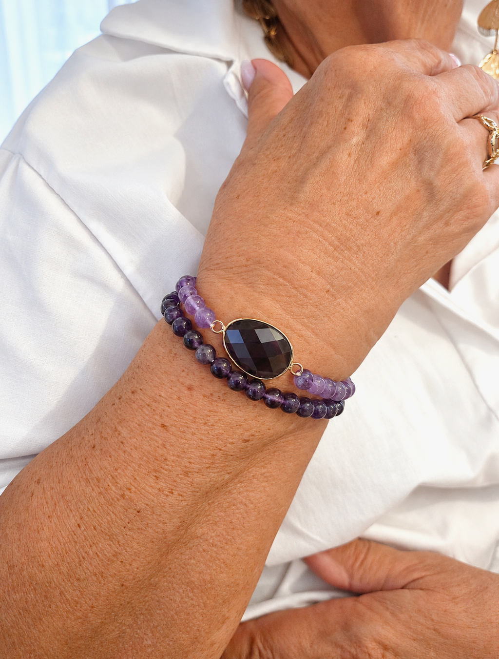 Bracelet "Aura or" Améthyste