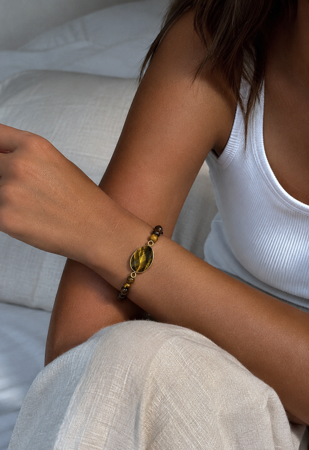 Bracelet "Aura or" Oeil de tigre