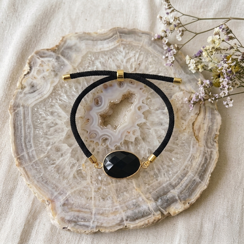 Bracelet "Aura" Obsidienne noire